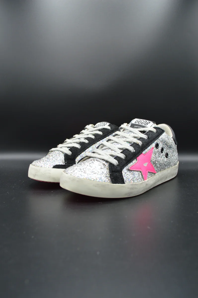 Golden Goose superstar paillettes argent/rose/noir - T36 – Image 7