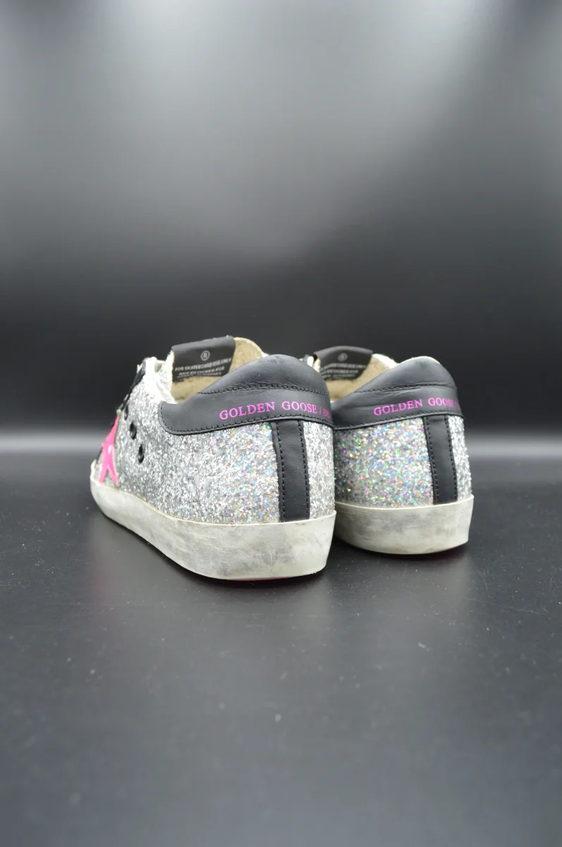 Golden Goose superstar paillettes argent/rose/noir - T36 – Image 8