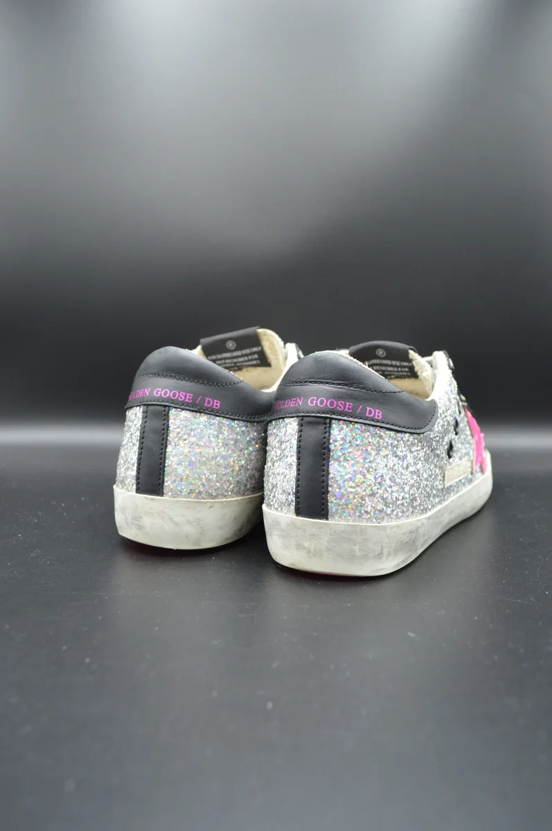 Golden Goose superstar paillettes argent/rose/noir - T36 – Image 9