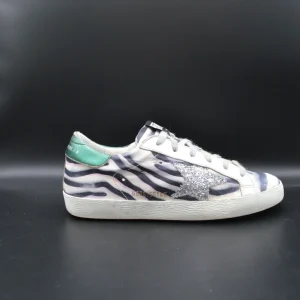 Golden Goose Superstar blanc/noir/argent/violet/vert - T36