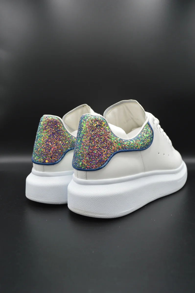 Alexander Mcqueen Oversize blanc/paillette bleu/violet - T38 – Image 9