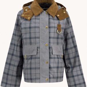 BARBOUR - VESTE CARNFORTH À CARREAUX GRISE EN TARTAN