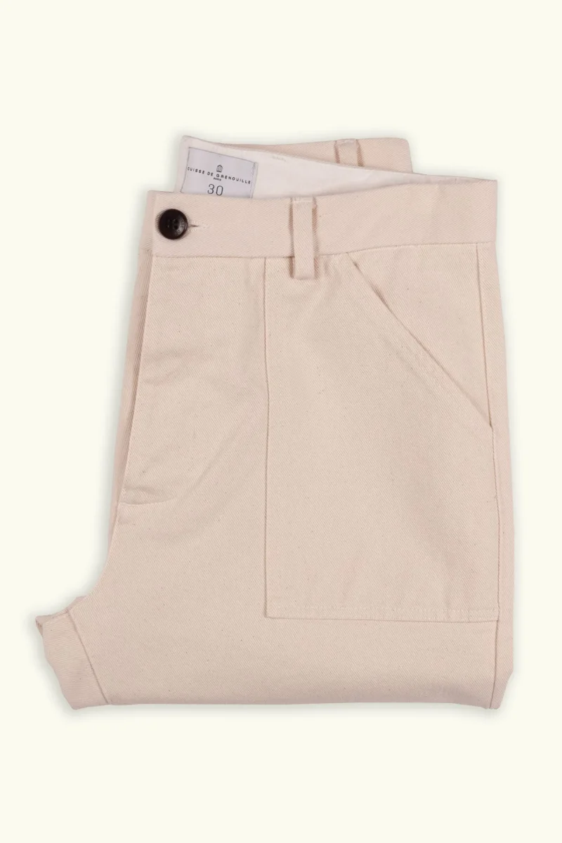 CUISSE DE GRENOUILLE - Pantalon Fatigue Écru – Image 8