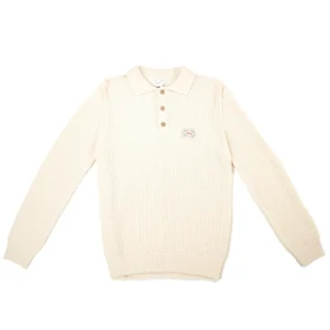 WOODEN - PULL COL POLO ECRU