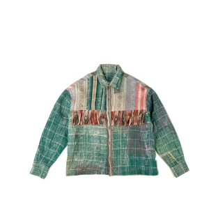 L'ÎLE BLEUE - VESTE KANTHA - FRANGES