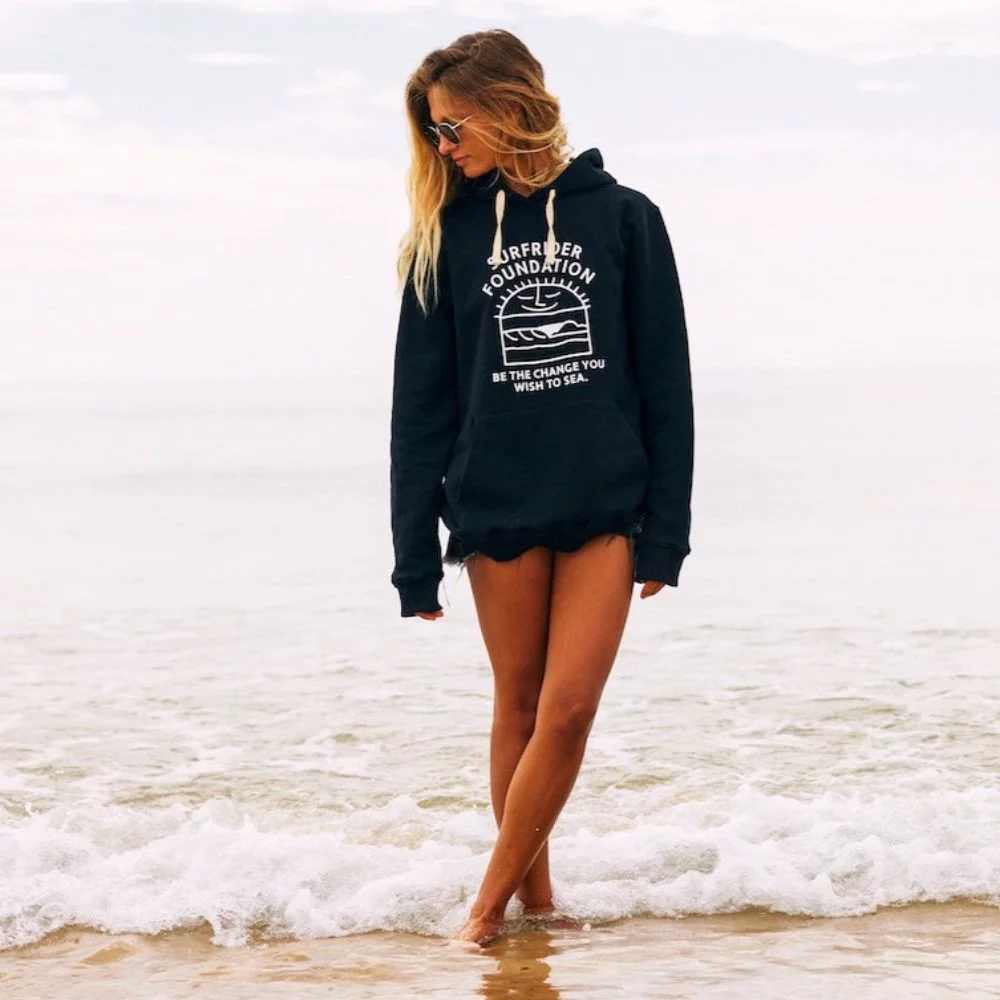Black Hoodie Surfrider X Keep Earth Around – Be the change – Image 3