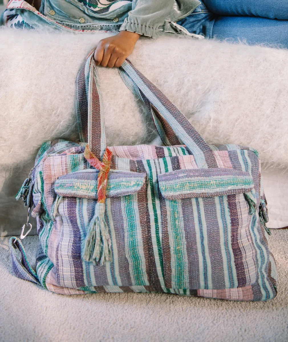 L'ÎLE BLEUE - Weekend Bag Kantha – Image 2