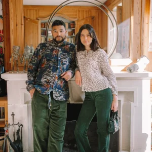 ACQUAVERDE - Jean Charlotte Velours Côtelé English Green