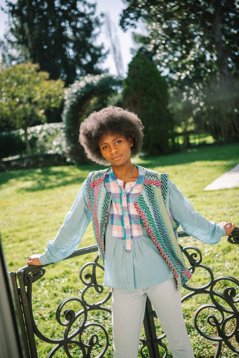 L'ÎLE BLEUE - Gilet Kantha Galicha – Image 5