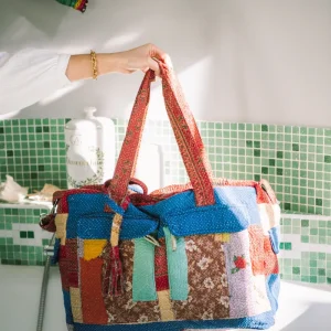 L'ÎLE BLEUE - Weekend Bag Kantha Patchwork
