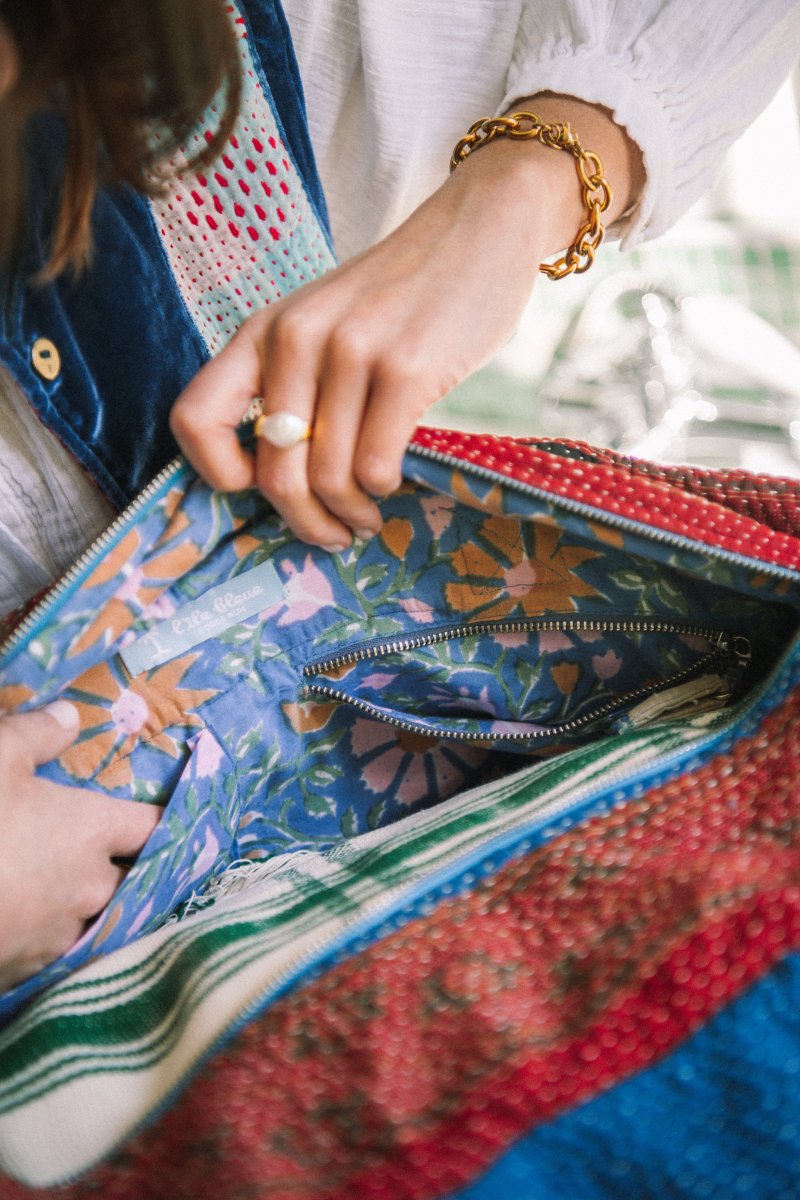 L'ÎLE BLEUE - Weekend Bag Kantha Patchwork – Image 4