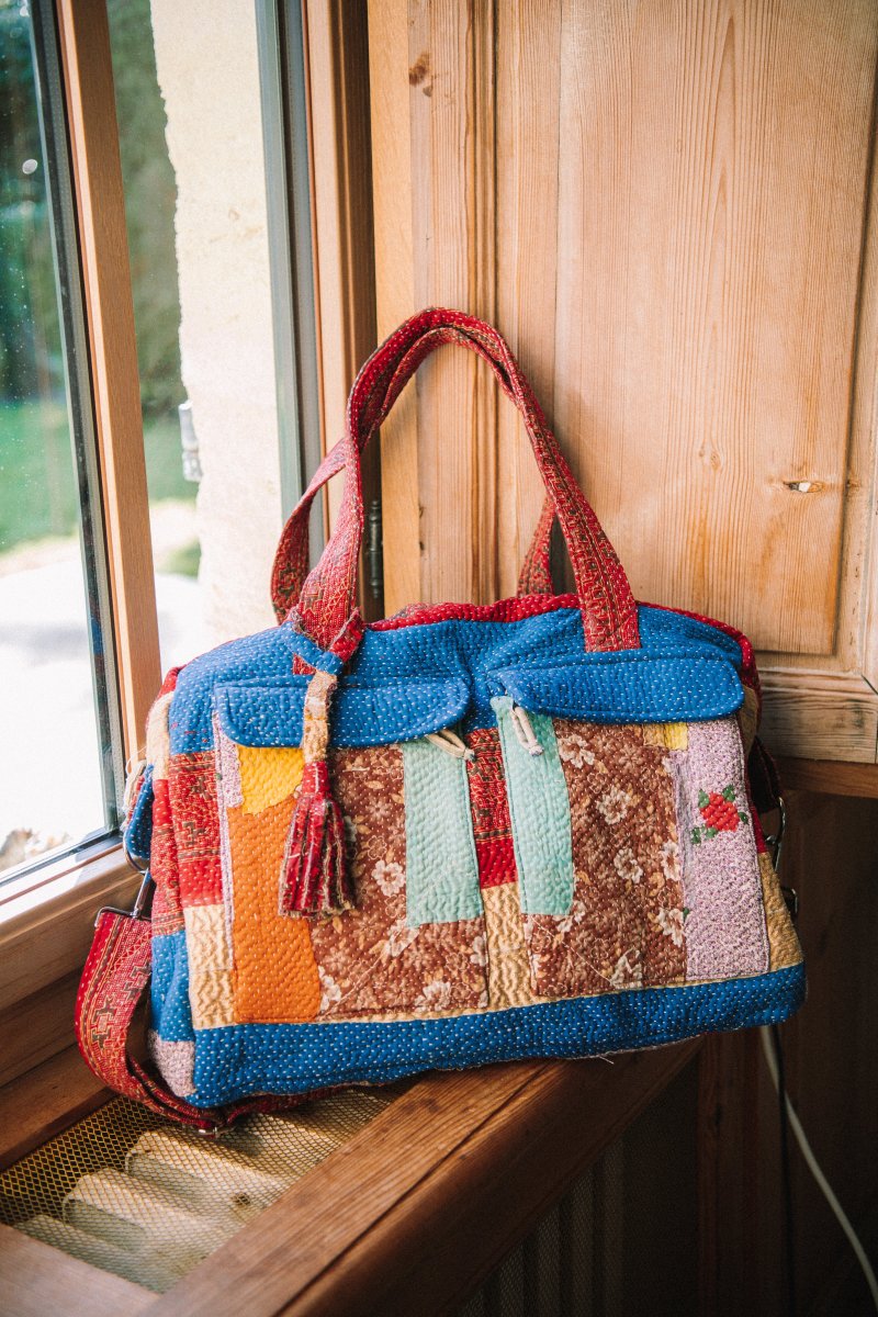 L'ÎLE BLEUE - Weekend Bag Kantha Patchwork – Image 7