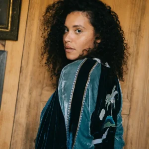 L'ÎLE BLEUE - BOMBERS VELOURS GRIS