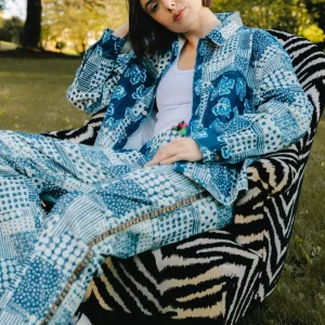 L'ÎLE BLEUE - BOUBOU MARION PATCHWORK BLEU