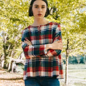 L'ÎLE BLEUE - BLOUSE FRIDA TARTAN