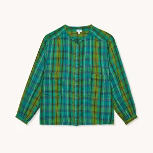 L'ÎLE BLEUE - BLOUSE KAMINI MADRAS VERT