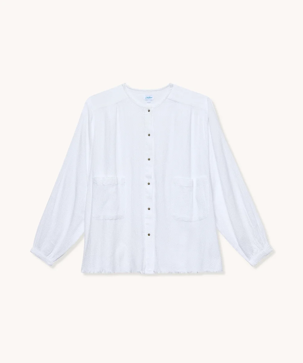 L'ÎLE BLEUE - BLOUSE KAMNI MINI BUBBLE BLANCHE – Image 2