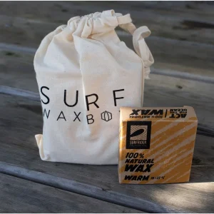 Kit Wax et Waxbox en bois gravé avec peigne « Surfrider »
