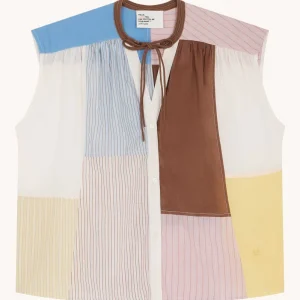 LEON & HARPER - BLOUSE SANS MANCHES PATCHWORK MULTICOLORE