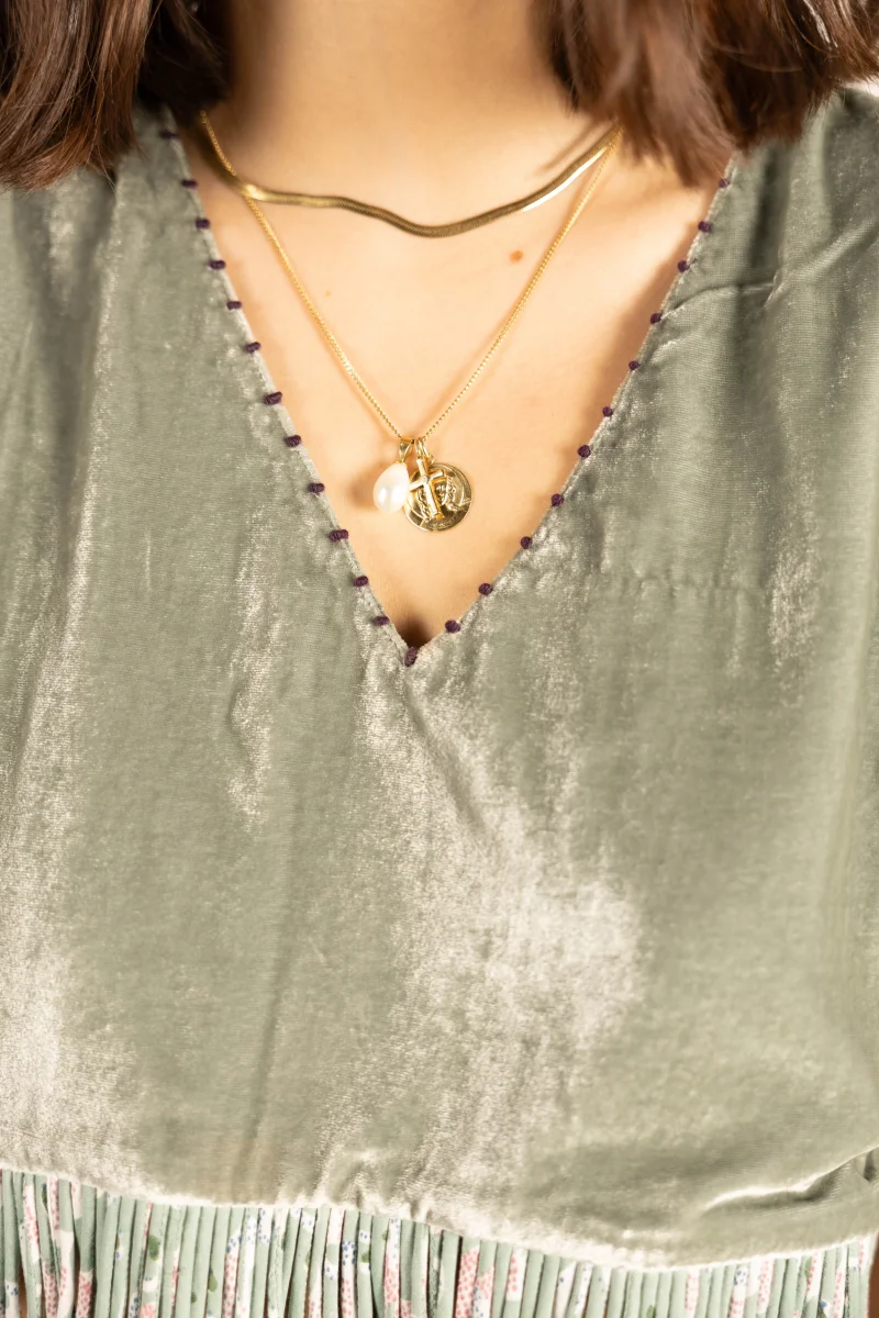 L'ÎLE BLEUE - Top Rani Silk Velvet Light Grey – Image 8