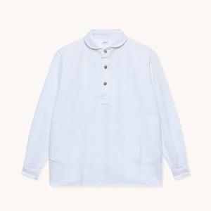 L'ÎLE BLEUE - TUNIQUE HOMME "PABLO" NID D'ABEILLE GROS BOUTONS