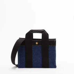 SAC TOTE S DENIM BLEU/BLACK