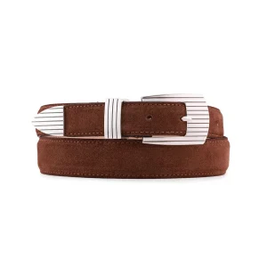 CEINTURE RODEO SILVER SUEDE MARRON