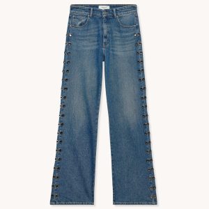 JEAN FEMME ACQUAVERDE "RICHIE" OEILLETS BLEU