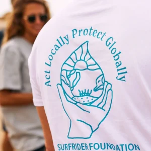 Surfrider x Keep Earth Around unisex white T-shirt