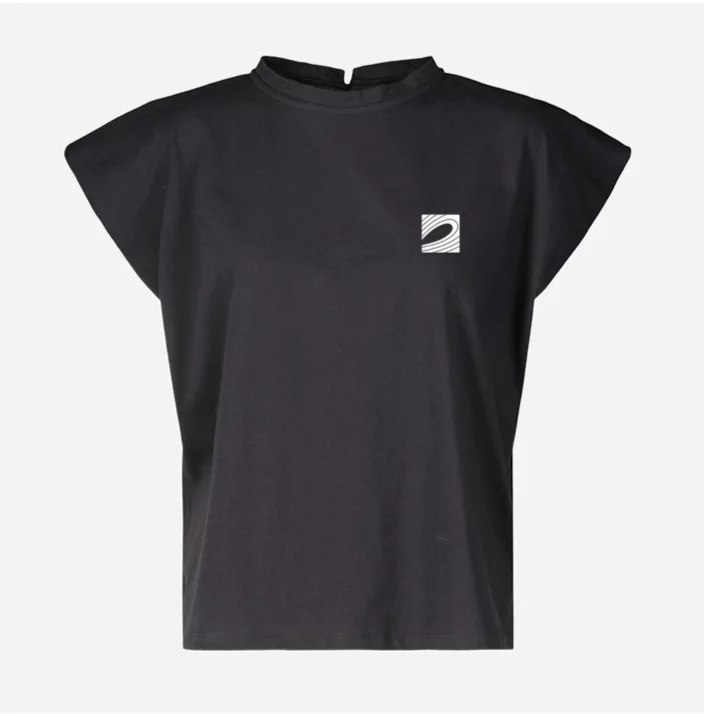 BLACK WOMAN TEE-SHIRT – WHITE SURFRIDER LOGO – Image 6