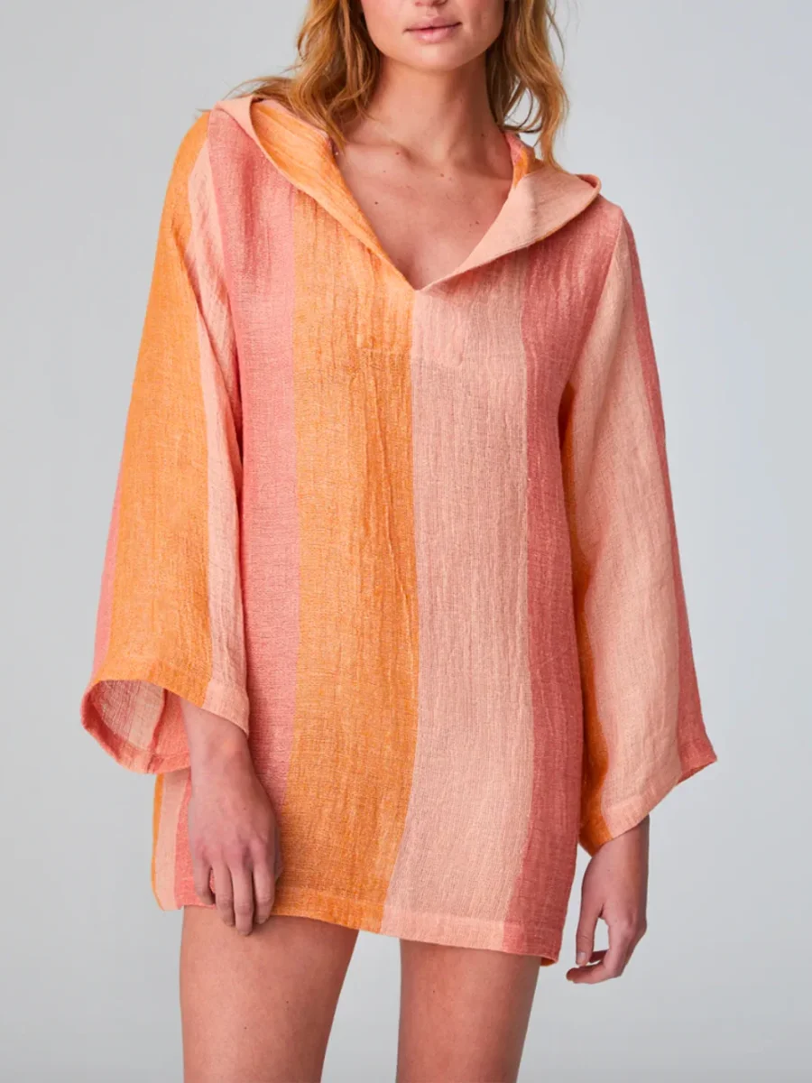 TUNIQUE À CAPUCHE ROSE – Image 2