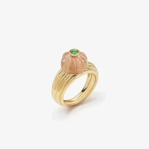 BAGUE GELATO QUARTZ ROSE ET TSAVORITE