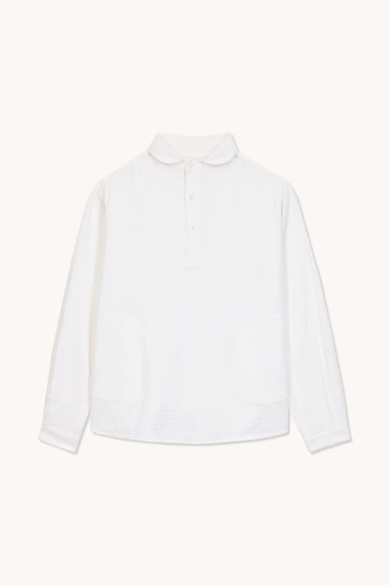 L'ÎLE BLEUE - Tunique homme "Pablo" Nid d'Abeille Blanche – Image 2