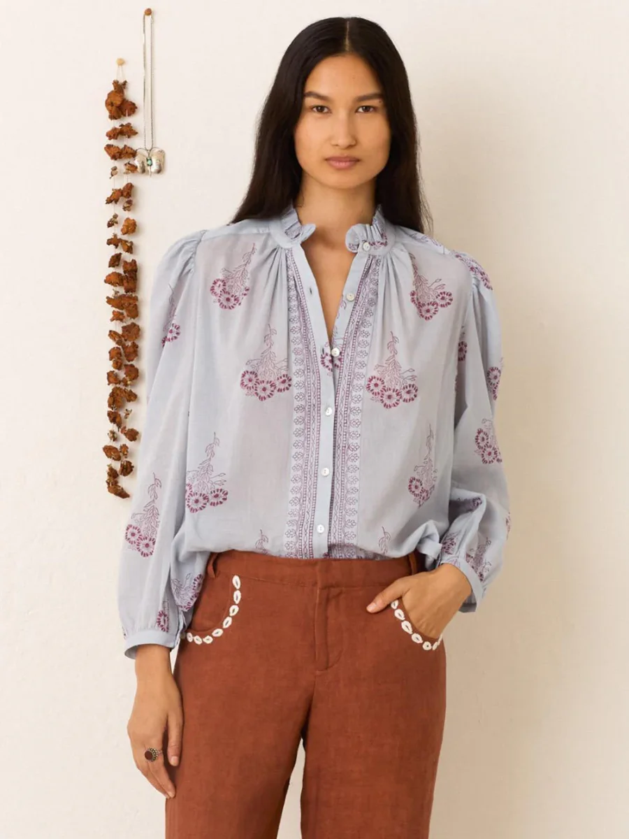 CHEMISE ANNABEL PANSY SKY – Image 2
