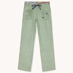 L'ÎLE BLEUE - BOUBOU CHARLINE BRODÉ VERT