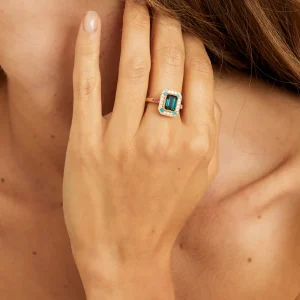 BAGUE ART DECO OR ROSE